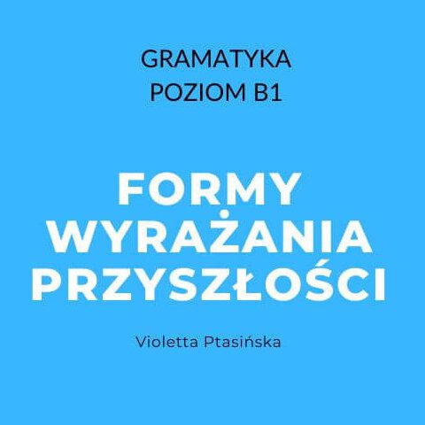 Okładka wyrażanie przyszłości, niebieskie tło z tytułem w białym kolorze.